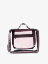 Large Clear Cosmetics Case in Croc-Embossed