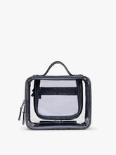 Medium Clear Cosmetics Case in Croc-Embossed