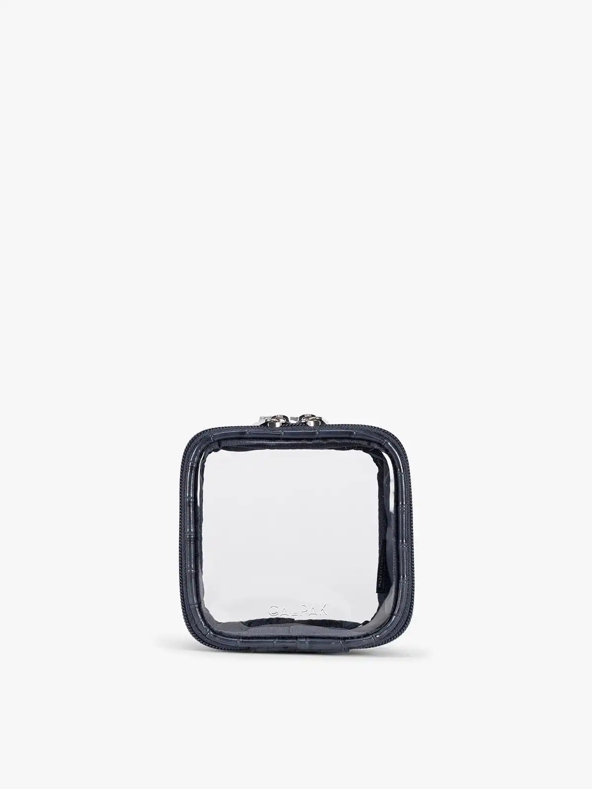 Tiny Clear Cosmetics Case in Croc-Embossed